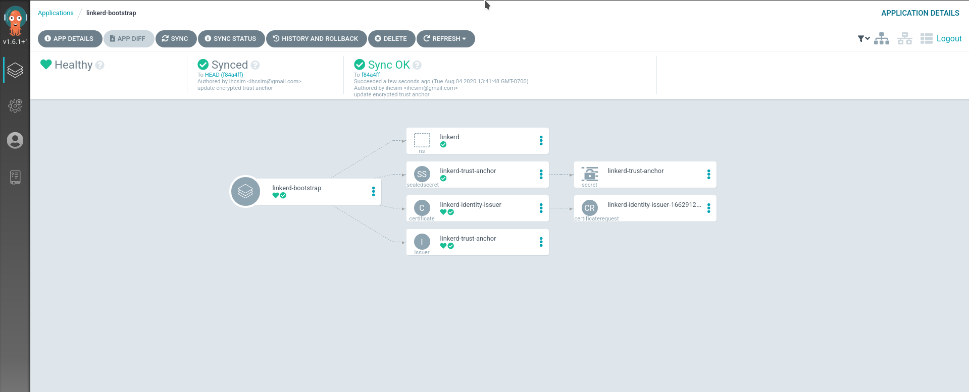 Synchronize the linkerd-bootstrap application