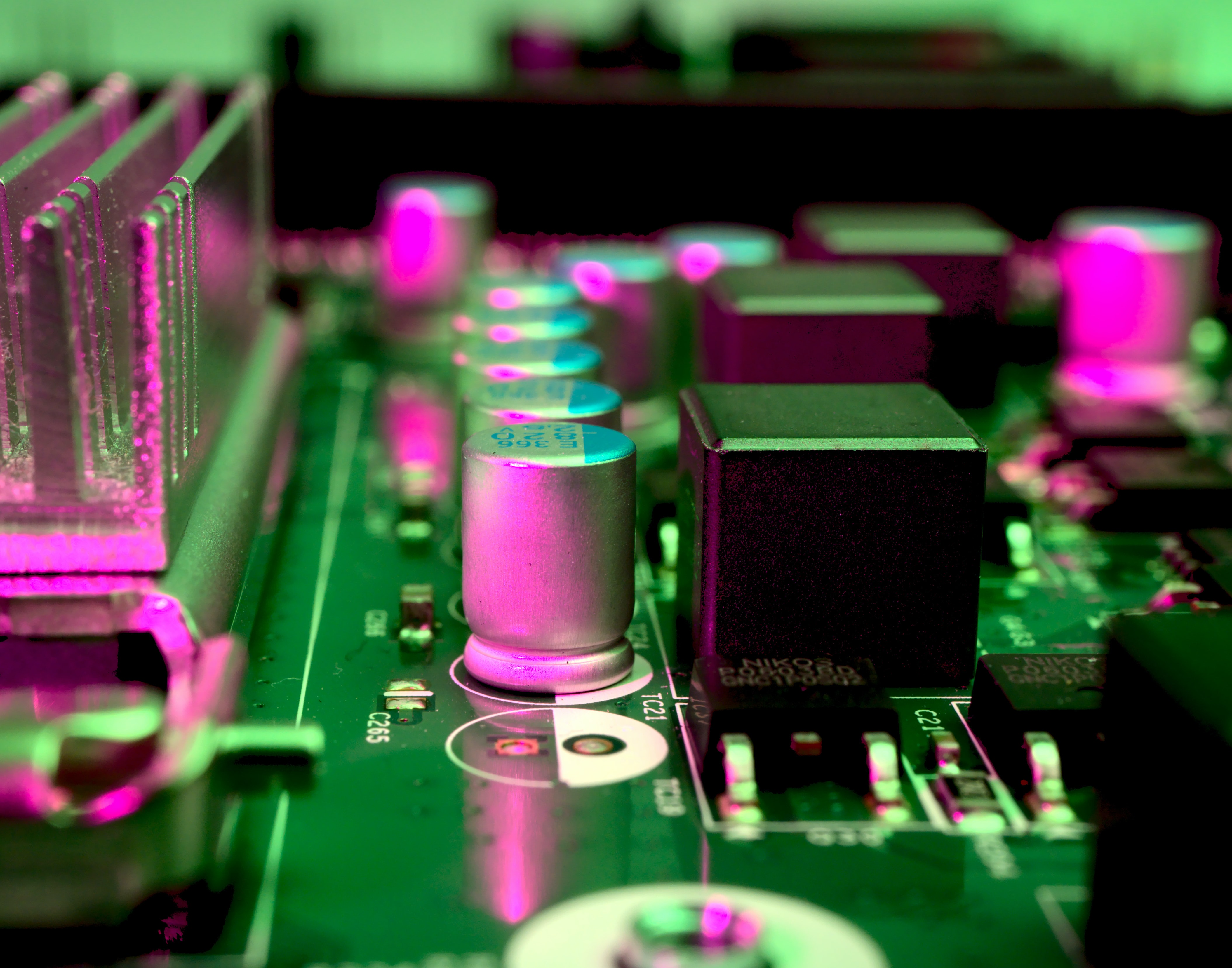 Closeup photo of a circuit board